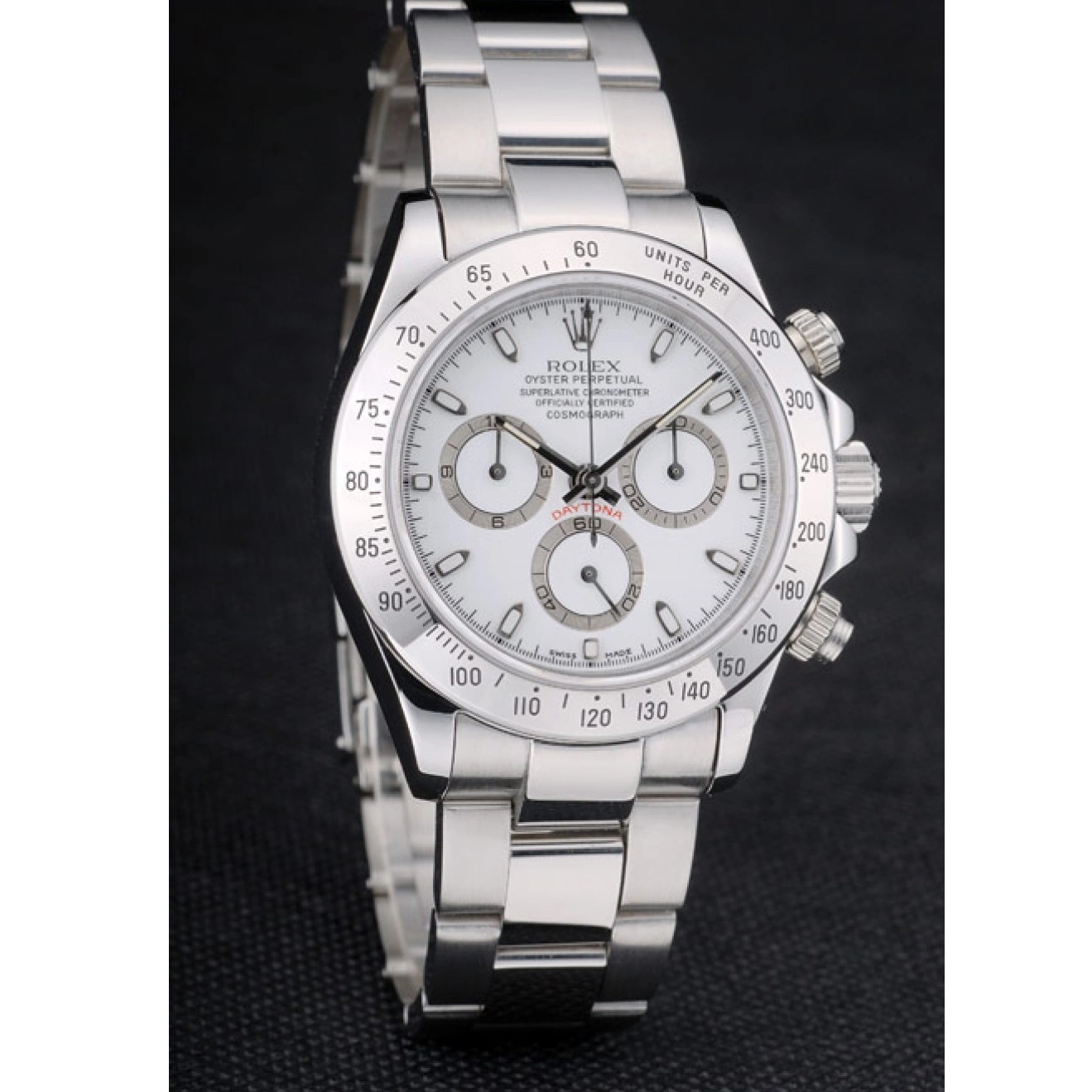MiroTime 0811 Swiss Rolex Daytona Stainless Steel Bracelet White Dial 80297
